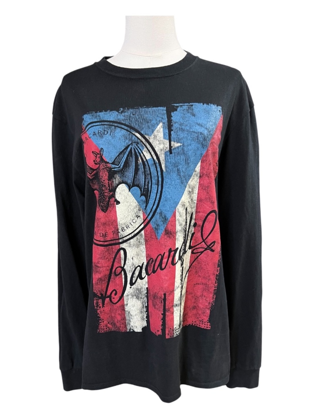 NWOT Bacardi Puerto Rico Flag Graphic Long Sleeve Tee | Size L